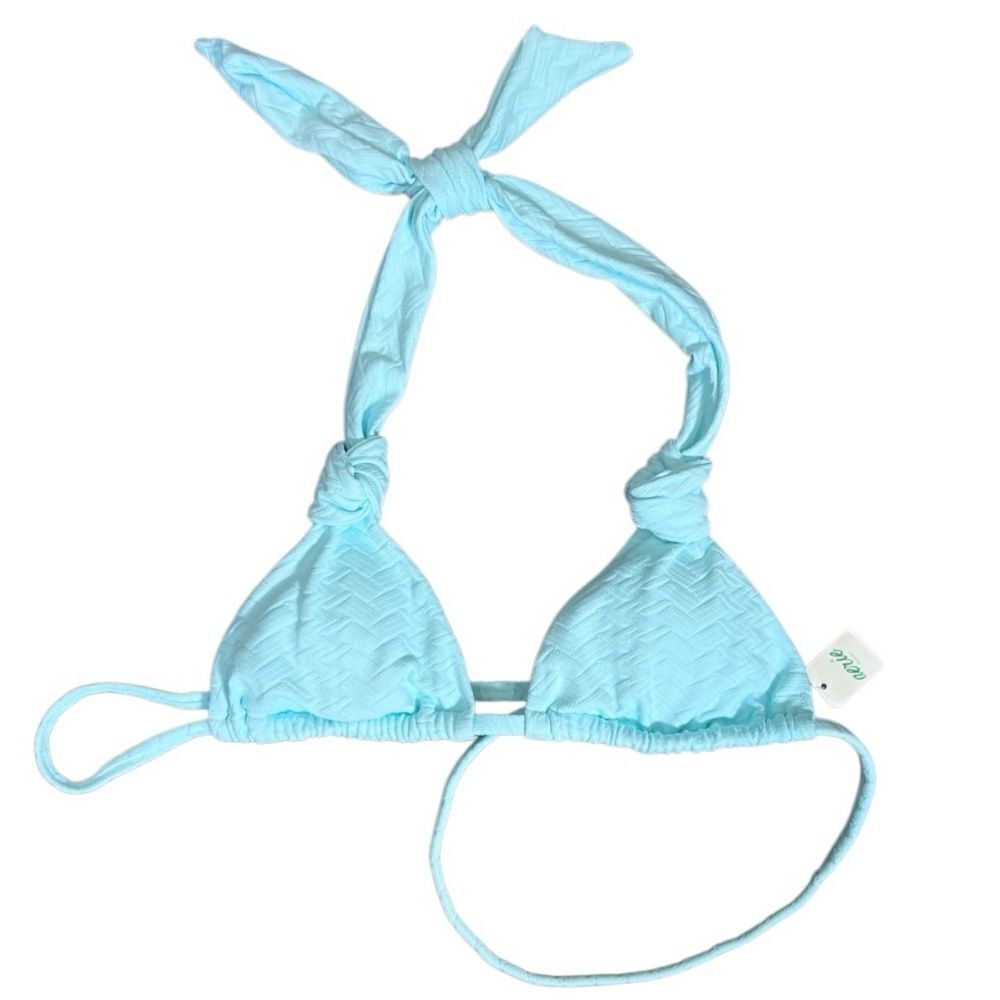 Aerie halter bikini top Light Blue tie knot size Small